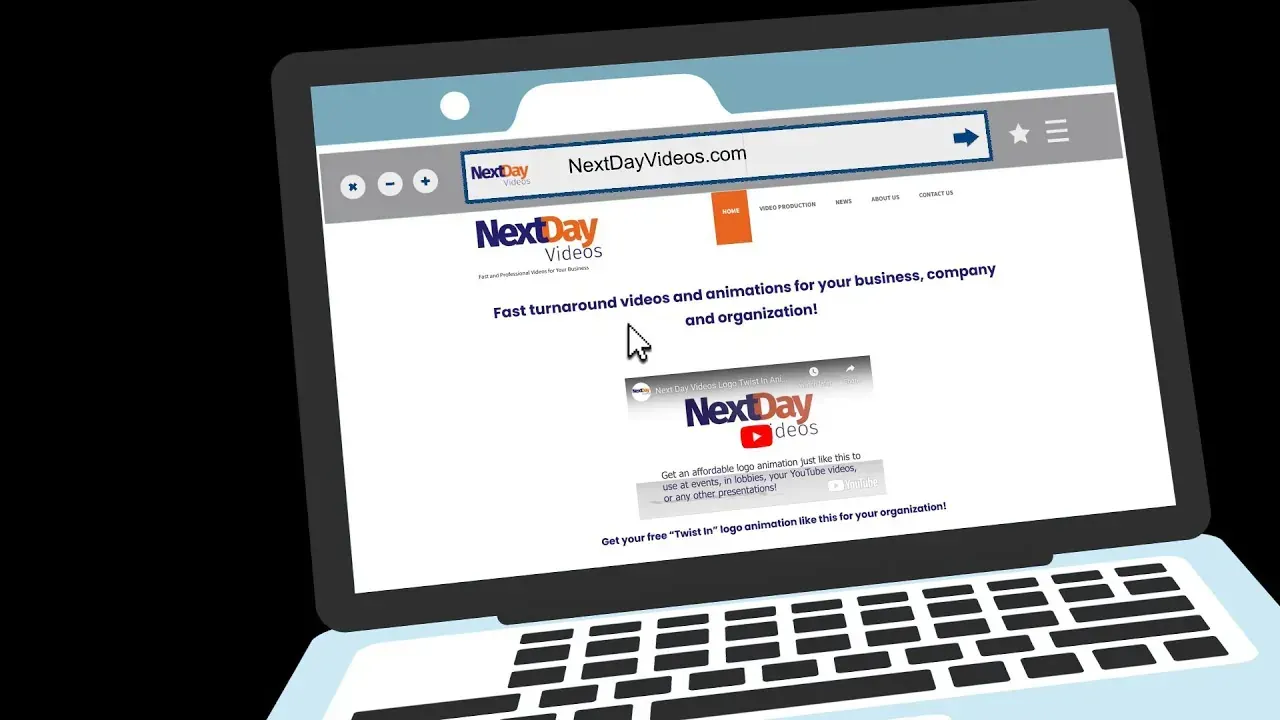Still frame from the video in "Get this Customizable Animation URL Typed Into Website On Laptop the Next Day!"